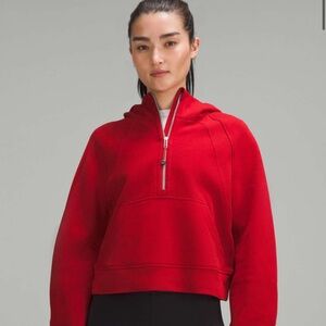 Scuba Oversized Half-Zip Hoodie *Dark Red